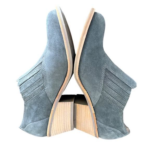 Earth Shoes - Earth‎ Jalin Suede Ankle Boots Gray Block Heel Western Women's Size 8.5W